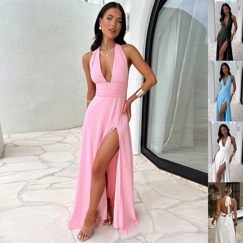 Robe Sexy Dos Nu à Fente